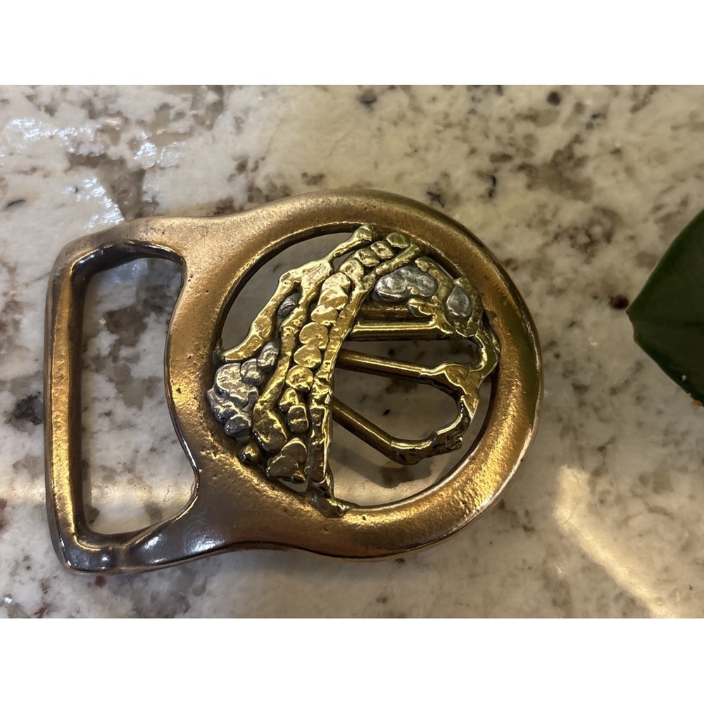 The Master Works Belt Buckle Brutalist Vintage 1970s‎ Brass Mixed Metals fashion